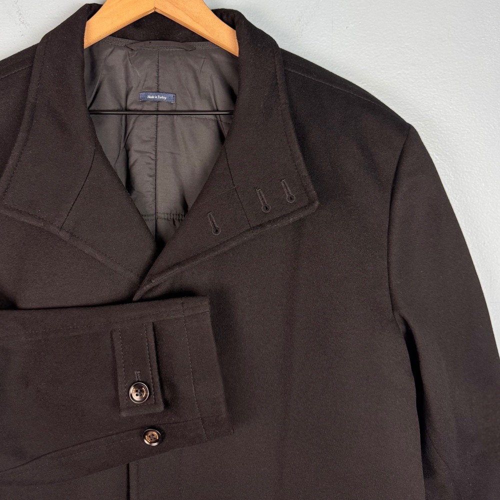 Peter Millar Loro Piana Storm System Coat Men's Medium Black Wool Jacket FLAW
